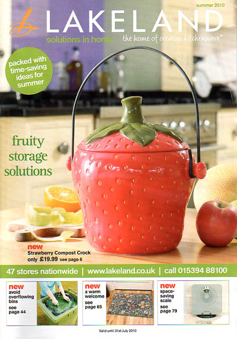 the cover of the summer 2010 Lakeland catalogue, featuring a strawberry composter