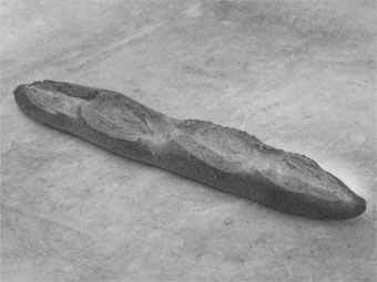 a black and white baguette