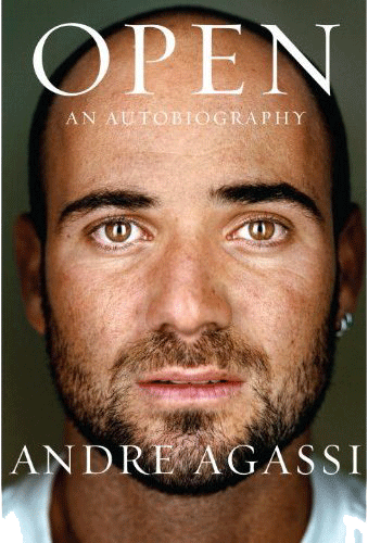 The book cover of Andre Agassi's autobiography, Open.