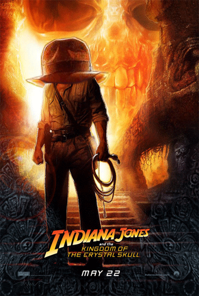 Indiana Jones And The Kingdom of the Crystal Skull Movie Poster featuring Harrison Ford as Indiana Jones with a Large Hat