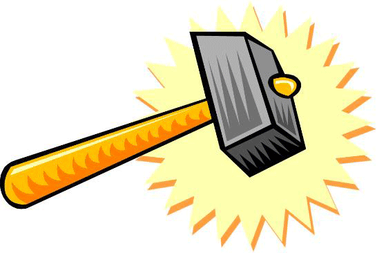 A Cartoon of a sledgehammer (sledge hammer) 