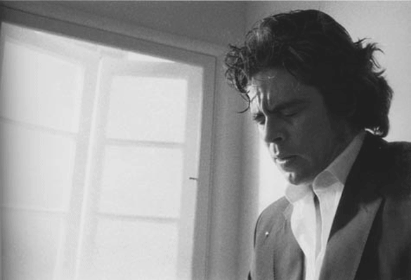Benicio Del Toro in Black and White